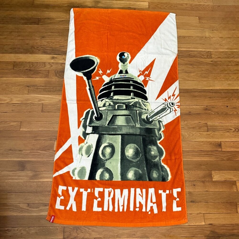 Doctor Who Dalek Exterminate Orange Terry Cloth 29.5" x 59" Beach Towel